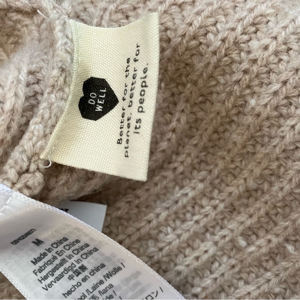 Madewell Tipped Forrest V-Neck Oversized Wool-Blend Sweater Medium - Picture 7 of 9